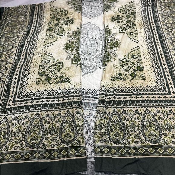 Time & Tru Green Yellow Ivory Paisley Print Oversized Kimono Women's Sz  L/XL - Picture 3 of 11